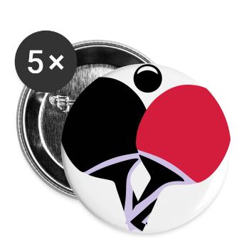 Tischtennis, Ping pong - Buttons groß 56 mm (5er Pack) - Weiß - Vorne