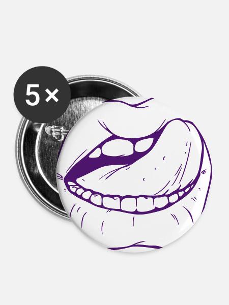 mund - Buttons groß 56 mm (5er Pack) - Weiß