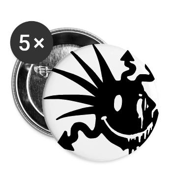 acidsmile - Lot de 5 grands badges (56 mm) - blanc - Devant