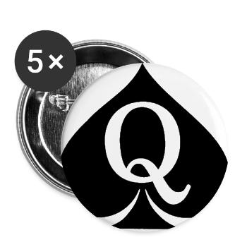 Queen of Spades - Buttons groß 56 mm (5er Pack) - Weiß - Vorne
