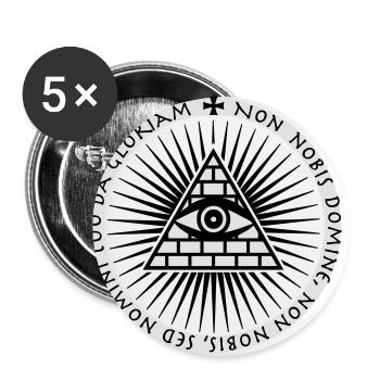 03 the eye of god non nobis domine 2c - Buttons large 2.2''/56 mm (5-pack) - white - Front