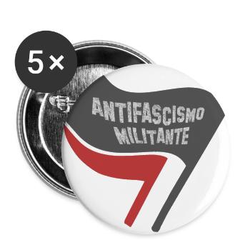 FLAGGE ANTIFA FLAGGEN ITALIENISCH ANTIFASCISMO - Buttons groß 56 mm (5er Pack) - Weiß - Vorne