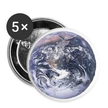 Erde - Buttons groß 56 mm (5er Pack) - Weiß - Vorne