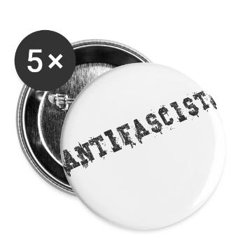 ANTIFASCHISTE ANTIFASCISTA ALERTA ALERTA FCKNZS - Lot de 5 grands badges (56 mm) - blanc - Devant
