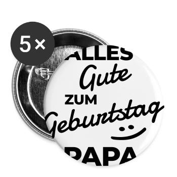 Alles Gute zum Geburtstag Papa - Buttons groß 56 mm (5er Pack) - Weiß - Vorne
