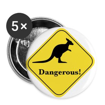 Dangerous kangaroo - Buttons large 2.2''/56 mm (5-pack) - white - Front