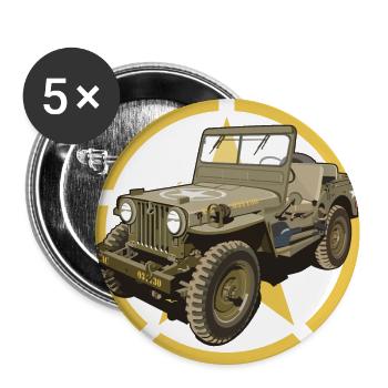 Off-road military vehicle - Buttons large 2.2''/56 mm (5-pack) - white - Front