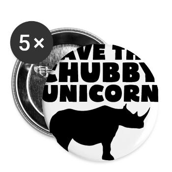SAVE THE CHUBBY UNICORN - Buttons large 2.2''/56 mm (5-pack) - white - Front