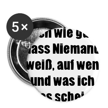 Lustiger cooler Spruch - Buttons groß 56 mm (5er Pack) - Weiß - Vorne