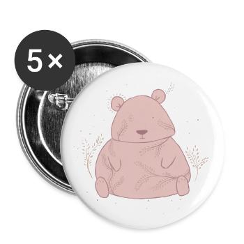 Doux panda - Lot de 5 grands badges (56 mm) - blanc - Devant