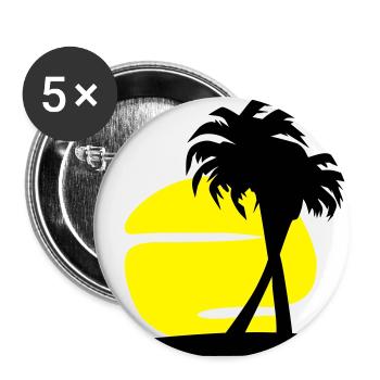 Sund and palm tree (super cheap!) - Lot de 5 grands badges (56 mm) - blanc - Devant