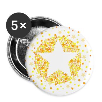 star - Lot de 5 grands badges (56 mm) - blanc - Devant