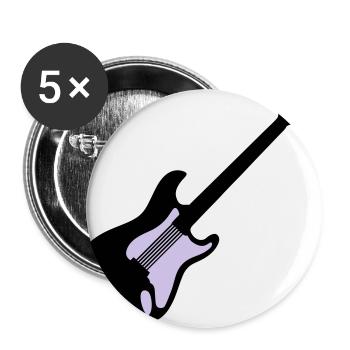 Gitarre - Buttons groß 56 mm (5er Pack) - Weiß - Vorne