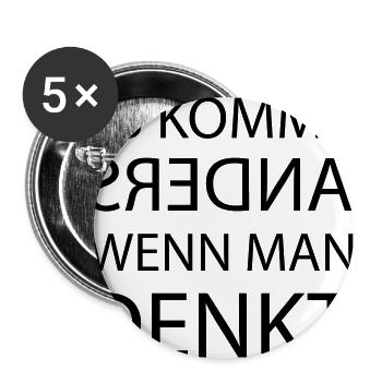 Anderes Denken - Buttons groß 56 mm (5er Pack) - Weiß - Vorne