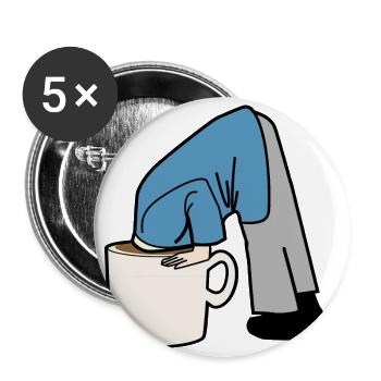 café - Lot de 5 grands badges (56 mm) - blanc - Devant