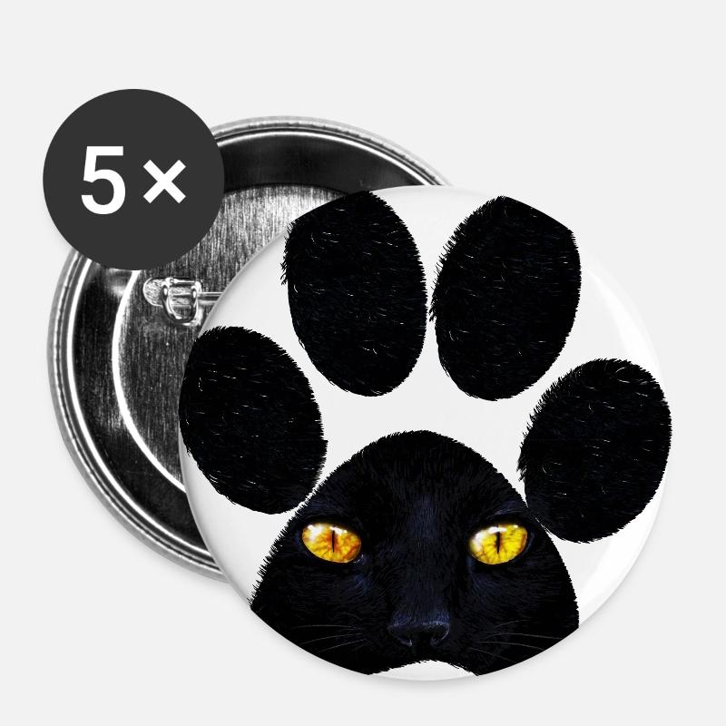 Cat paw - Buttons large 2.2''/56 mm (5-pack) - white