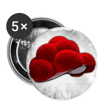 The Bollenhut from the Black Forest - Buttons large 2.2''/56 mm (5-pack) - white - Front