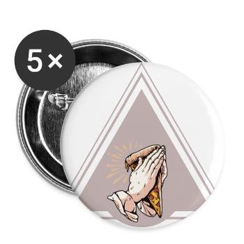 Pray for pizza - Buttons large 2.2''/56 mm (5-pack) - white - Front