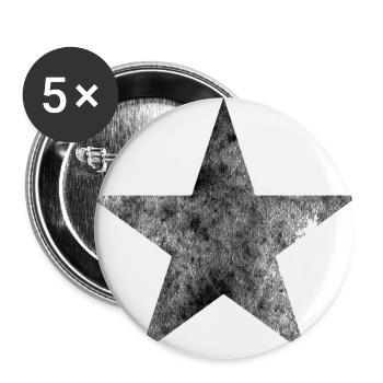 Vintage Stern- Star - Buttons groß 56 mm (5er Pack) - Weiß - Vorne