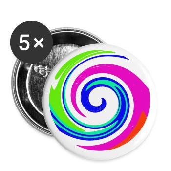 swirl wave - Buttons large 2.2''/56 mm (5-pack) - white - Front