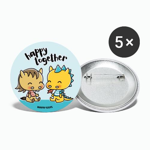 Happy Together - Buttons groß 56 mm (5er Pack)