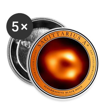 Black Hole Sagittarius A* Event Horizon Badge - Buttons large 2.2''/56 mm (5-pack) - white - Front