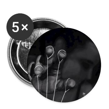JUS PLAYIN - Buttons groß 56 mm (5er Pack) - Weiß - Vorne