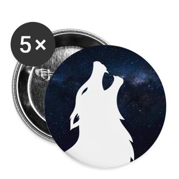 Wolf silhouette Galaxy - Buttons groß 56 mm (5er Pack) - Weiß - Vorne