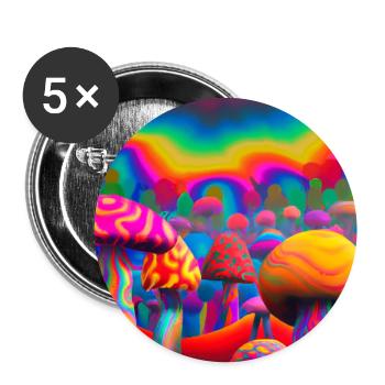 Rainbow mushroom forest - Buttons large 2.2''/56 mm (5-pack) - white - Front