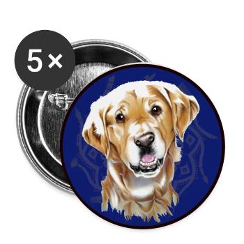 Golden Redriever - Buttons large 2.2''/56 mm (5-pack) - white - Front