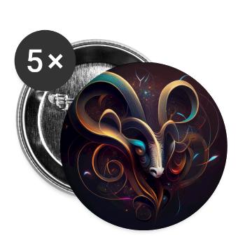 Star sign: Aries - Buttons large 2.2''/56 mm (5-pack) - white - Front