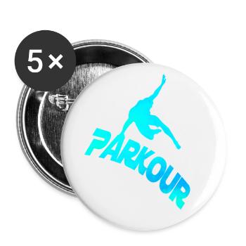 Parkour addict logo - Buttons large 2.2''/56 mm (5-pack) - white - Front