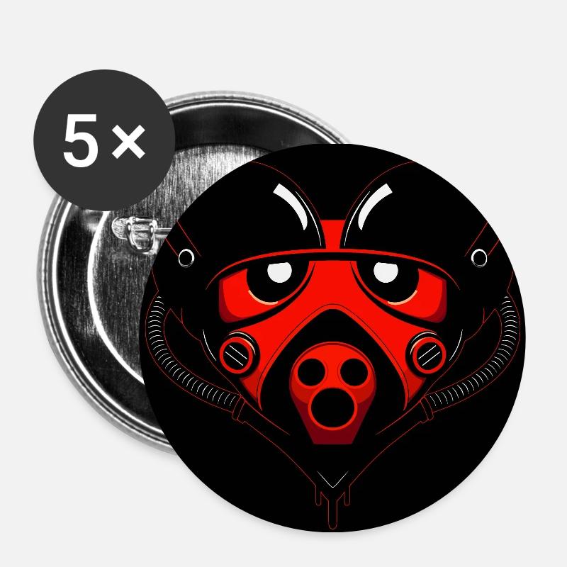 Robot Heart - Buttons large 2.2''/56 mm (5-pack) - white