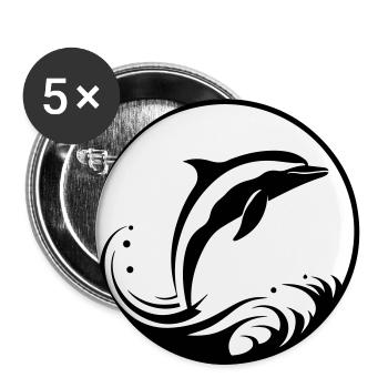 delfin - Buttons groß 56 mm (5er Pack) - Weiß - Vorne