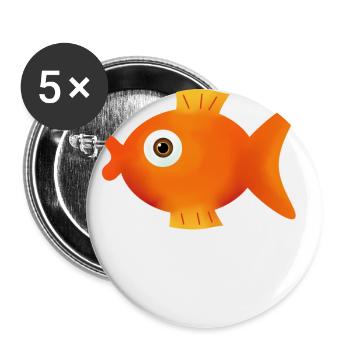 angeln, Angler, Fisch - Buttons groß 56 mm (5er Pack) - Weiß - Vorne