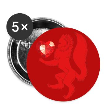 Heraldic (background, red) - Buttons large 2.2''/56 mm (5-pack) - white - Front