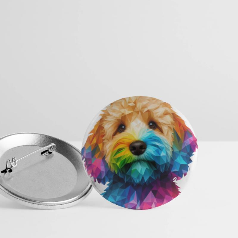 Modern geometric dog's muzzle cockapoo Buttons large 2.2''/56 mm (5-pack)