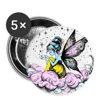Dream Fairy - Buttons large 2.2''/56 mm (5-pack) - white - Front