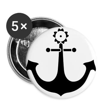 ancre - Lot de 5 grands badges (56 mm) - blanc - Devant