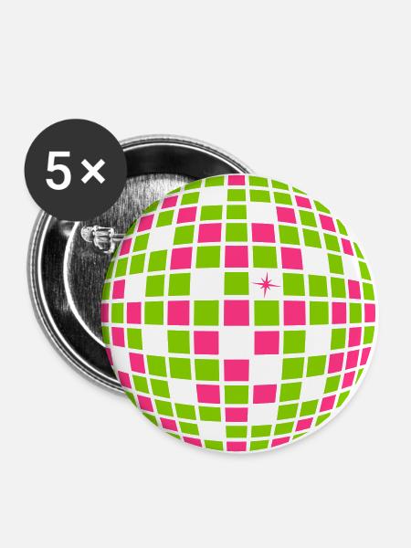 DISCO BALL BALL - Buttons large 2.2''/56 mm (5-pack) - white