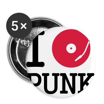 I dj / play / listen to punk - Buttons groß 56 mm (5er Pack) - Weiß - Vorne