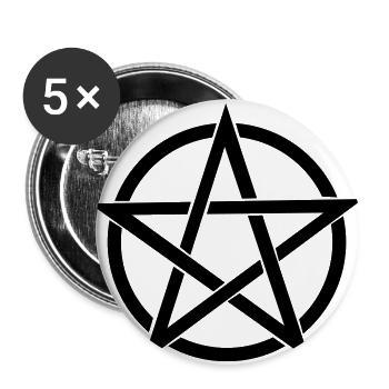 Pentagram - Buttons groß 56 mm (5er Pack) - Weiß - Vorne
