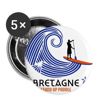 PADDLE BREIZH BRETAGNE - Lot de 5 grands badges (56 mm) - blanc - Devant