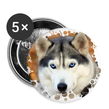 Husky - Buttons groß 56 mm (5er Pack) - Weiß - Vorne