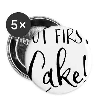 Kuchen - Buttons groß 56 mm (5er Pack) - Weiß - Vorne