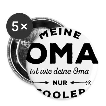 Meine Oma - Buttons groß 56 mm (5er Pack) - Weiß - Vorne