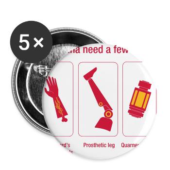 Rocket-Zitat Wenige Dinge Wächter - Buttons groß 56 mm (5er Pack) - Weiß - Vorne