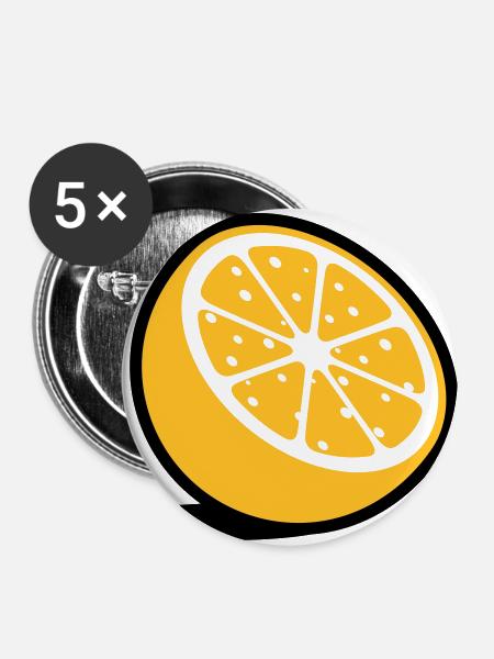 Eine Orange - Buttons groß 56 mm (5er Pack) - Weiß