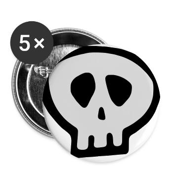 Skull1 (4020V) - Buttons groß 56 mm (5er Pack) - Weiß - Vorne