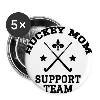 Hockey Mom - Support Team - Buttons groß 56 mm (5er Pack) - Weiß - Vorne